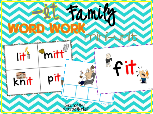 Word Family Word Work -it -it Word Family Word Work Mini Unit 