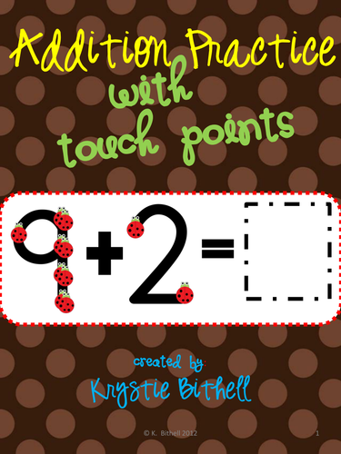 Single Digit Addition Practice with Touch Points 1-9