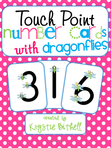 Number Cards with Dragonflies 1-9 Point and Press