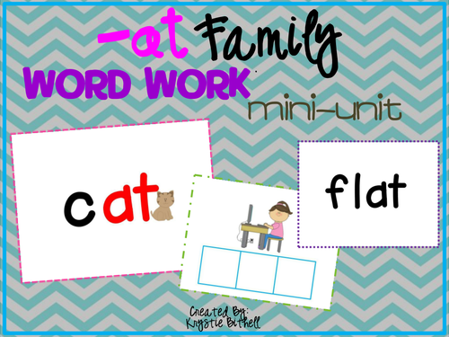 CVC Word Family Word Work -at