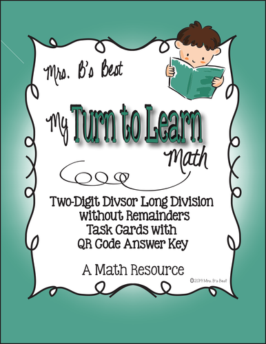 My Turn to Learn Task Cards: Two-Digit Long Division without Remainders