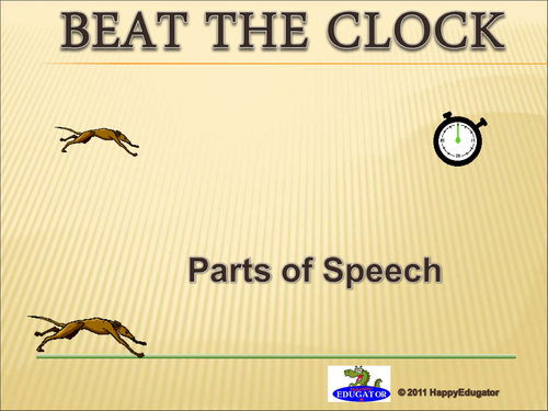 Parts of Speech Beat the Clock