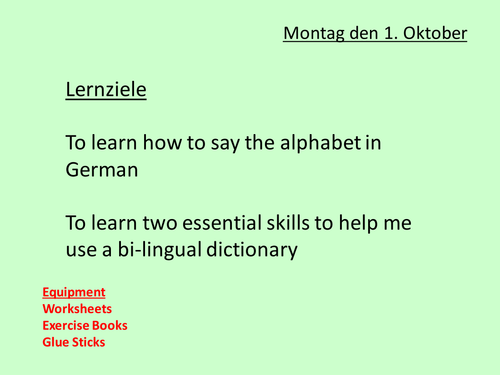 Beginners German Lesson 2 Alphabet and Dictionary Skills