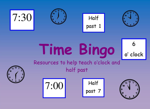 Time Bingo - o'clock and half past