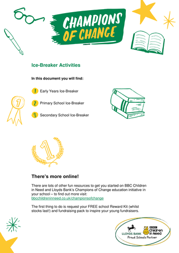 Children in Need Start of Term Ice-breakers - England, Wales & Northern Ireland