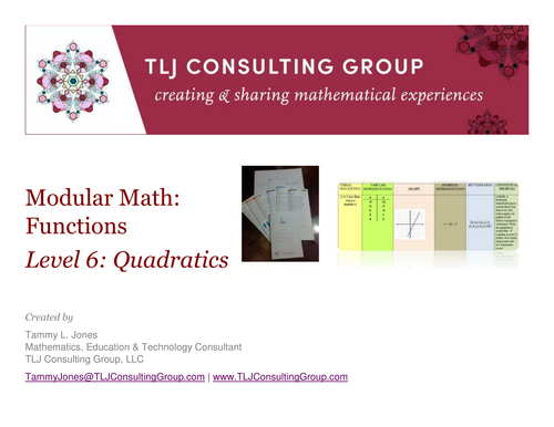 Modular Math Functions Level 6 Quadratics