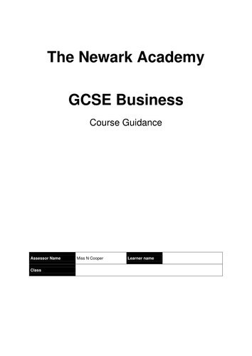 Edexcel GCSE Business Unit 1 Course Guidance
