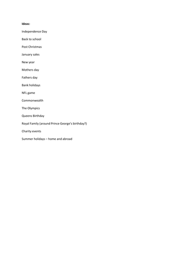 Business Lesson Topical Starters