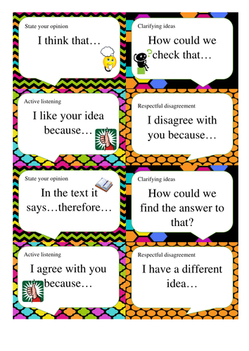 Accountable talk - supporting speaking and listening
