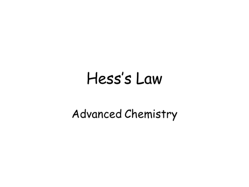 Chemistry: Hess's Law PowerPoint