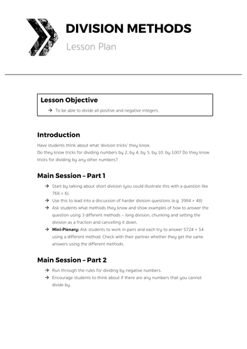 Division Methods - Complete Lesson