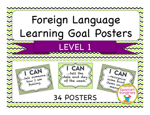 Foreign Language Learning Goal Posters - Level 1