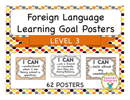 Foreign Language Learning Goal Posters:  Novice-High