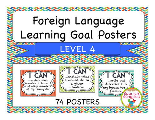 Foreign Language Learning Goal Posters: Intermediate-Low