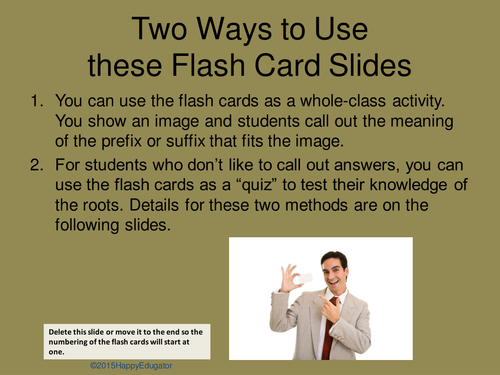 Prefixes and Suffixes Flashcard PowerPoint
