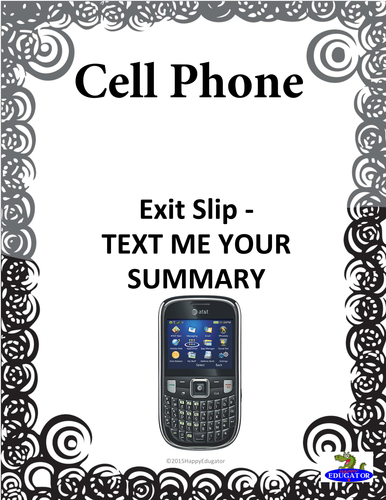 Exit Slip - Cell Phone Ticket Out