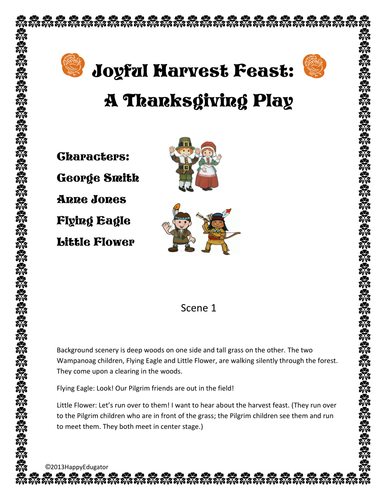 Thanksgiving - Joyful Harvest Skit | Teaching Resources