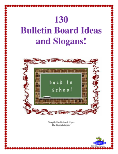 Bulletin Board Ideas and Slogans