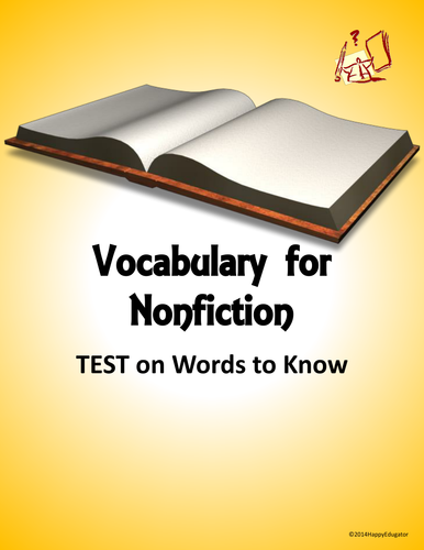 Nonfiction Vocabulary You Should Know TEST
