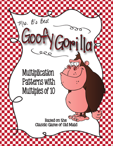 Goofy Gorilla Card Game: Multiplication Patterns with Multiples of 10