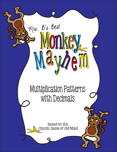 Monkey's Mayhem Card Game: Multiplication Patterns with Decimals