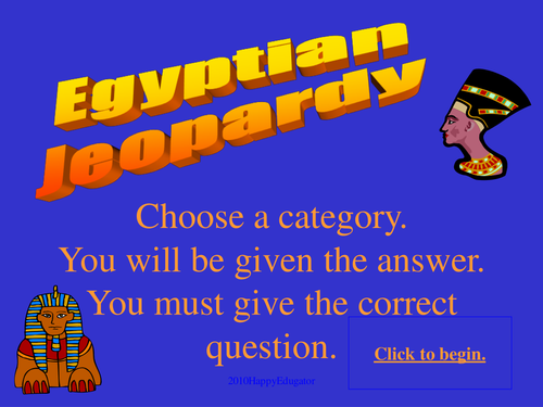Ancient Egypt Game Show PowerPoint