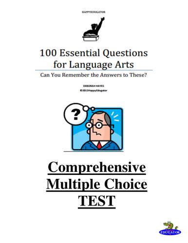 One Hundred Essential Questions for Language Arts TEST