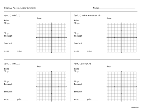 Graph-A-Palooza (Linear Equations)