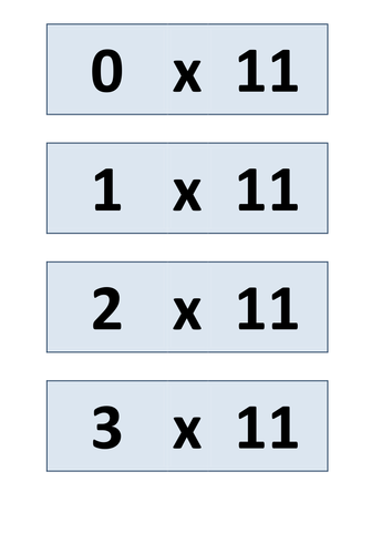 6, 11 times table games and activities