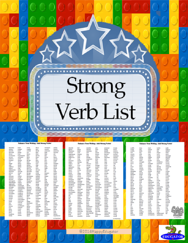 Strong Verb List | Teaching Resources