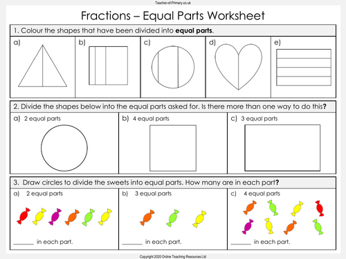 counting in fractions year 2 powerpoint and worksheets