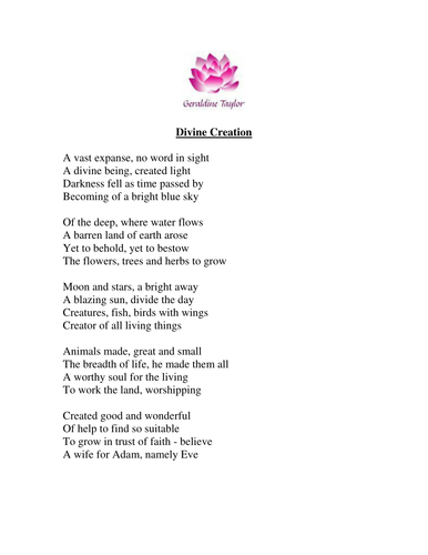 Divine Creation Poem*