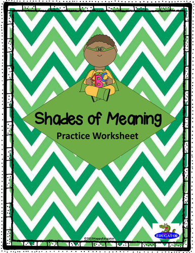 Shades of Meaning Worksheet