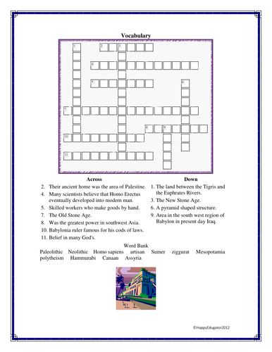 Mesopotamia Crossword Puzzle