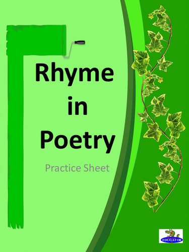 Rhyme in Poetry Practice Sheet