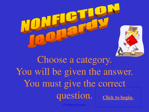 Nonfiction Vocabulary Game Show PowerPoint