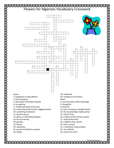 Flowers for Algernon Crossword Puzzle