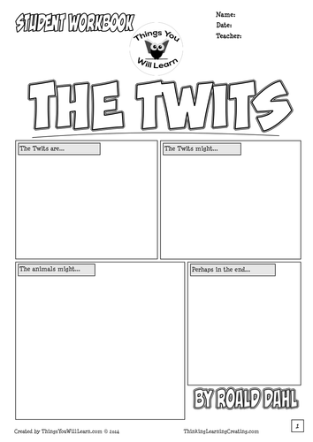 The Twits by Roald Dahl Comic Style Workbook