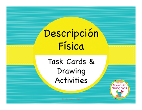 Spanish Physical Description Drawing Activity & Task Cards