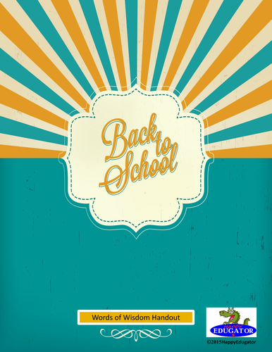 back-to-school-words-of-wisdom-handout-teaching-resources