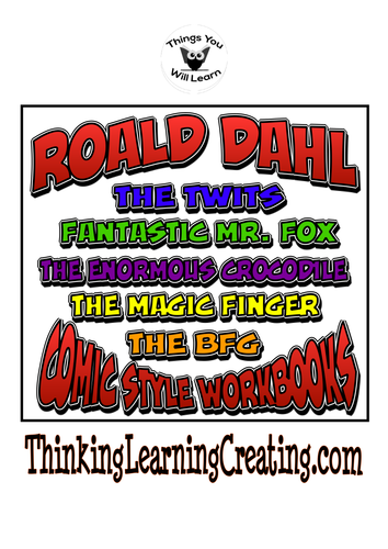 Roald Dahl Novel Study Worksheet Bundle 5 Pack