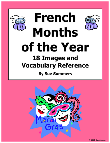 French Calendar - Months of the Year Vocabulary Images