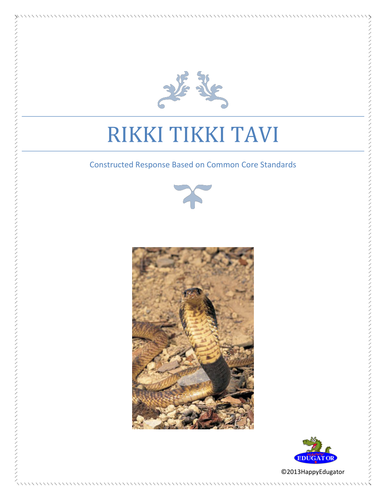 Rikki Tikki Tavi Constructed Response Based on Common Core Standards