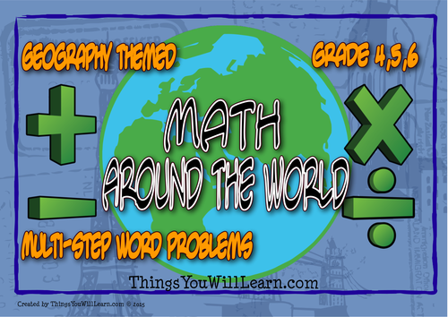 Math Around the World Word Problem Task Cards