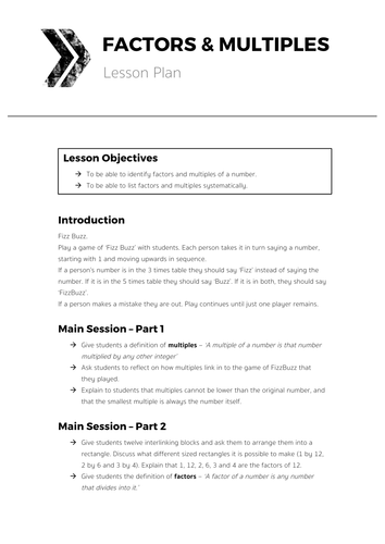 Factors & Multiples - Complete Lesson