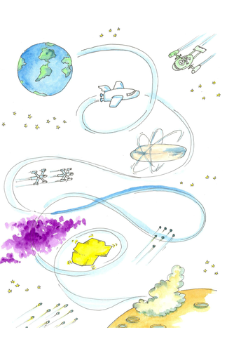 Space story map - story telling, writing, speaking and listening development