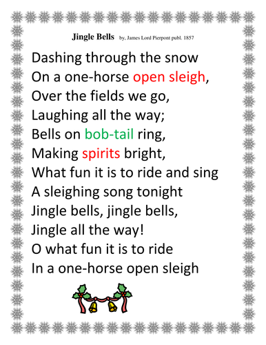 Jingle Bells Original Lyrics