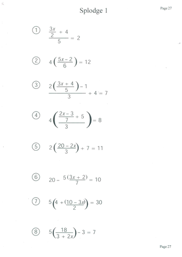 solving equations extension sheet difficult questions for high ability gifted and talented teaching resources