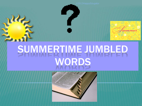 End of the Year - Summer Jumbled Words PowerPoint Game