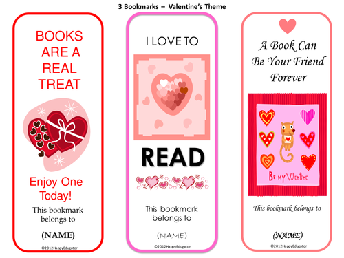 Valentine's Day Bookmarks